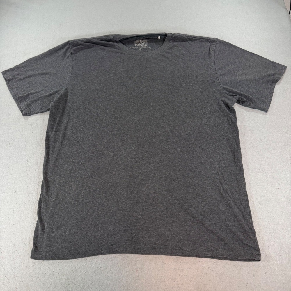 prAna‎ Fair Trade Crew Neck T Shirt Charcoal Heather Mens XL